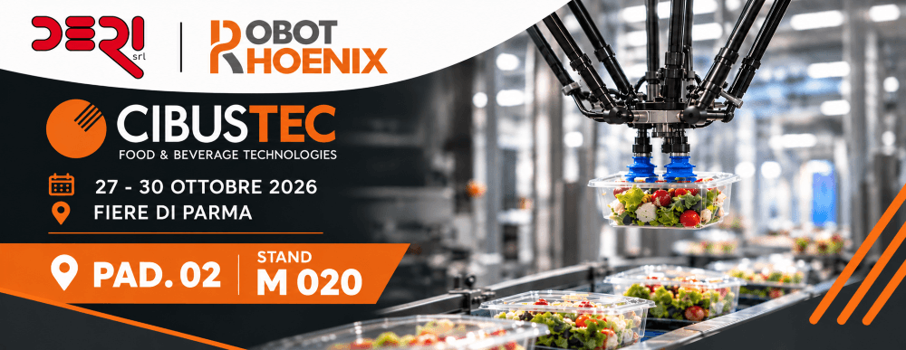 DERI e RobotPhoenix al CIBUS TEC 2026 – robot Delta per automazione Food & Beverage